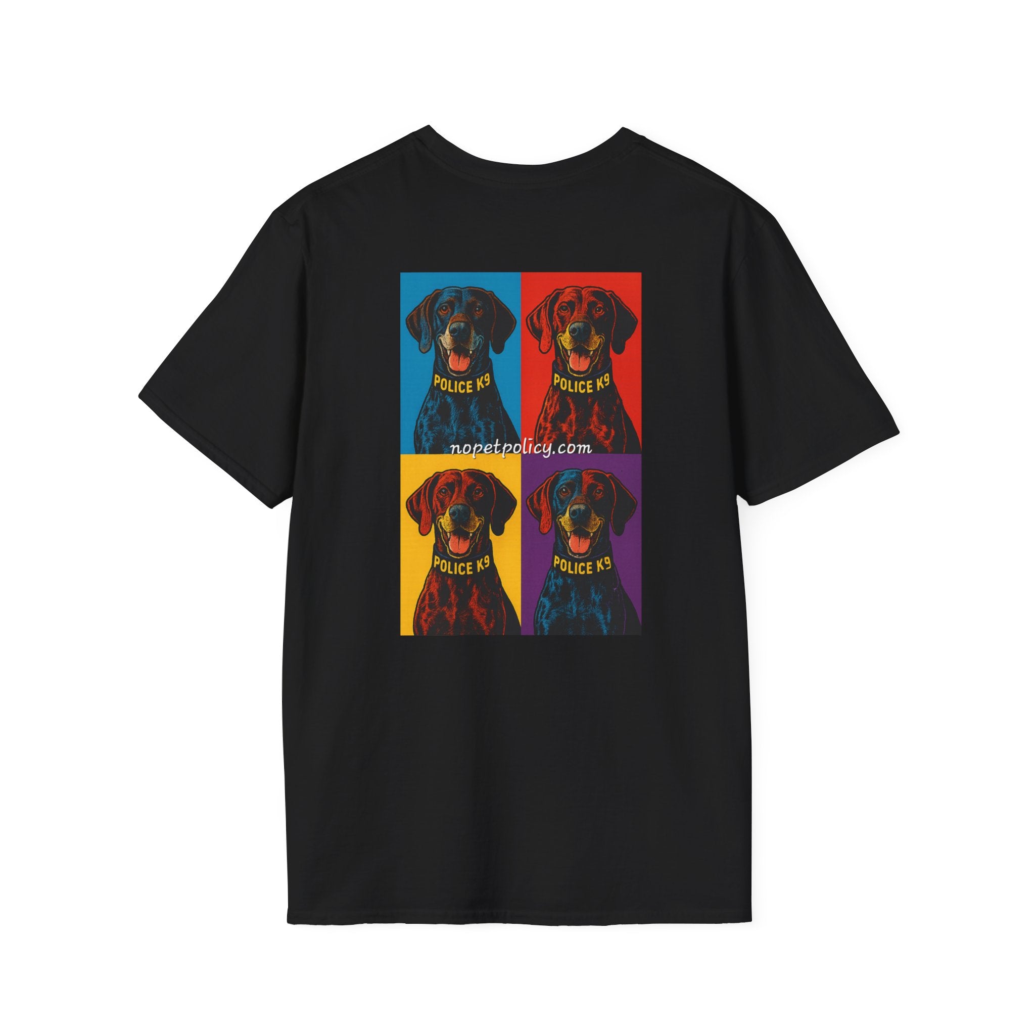K9 Bela "Pop Art" T-Shirt – No Pet Policy™ | Wear the Change!