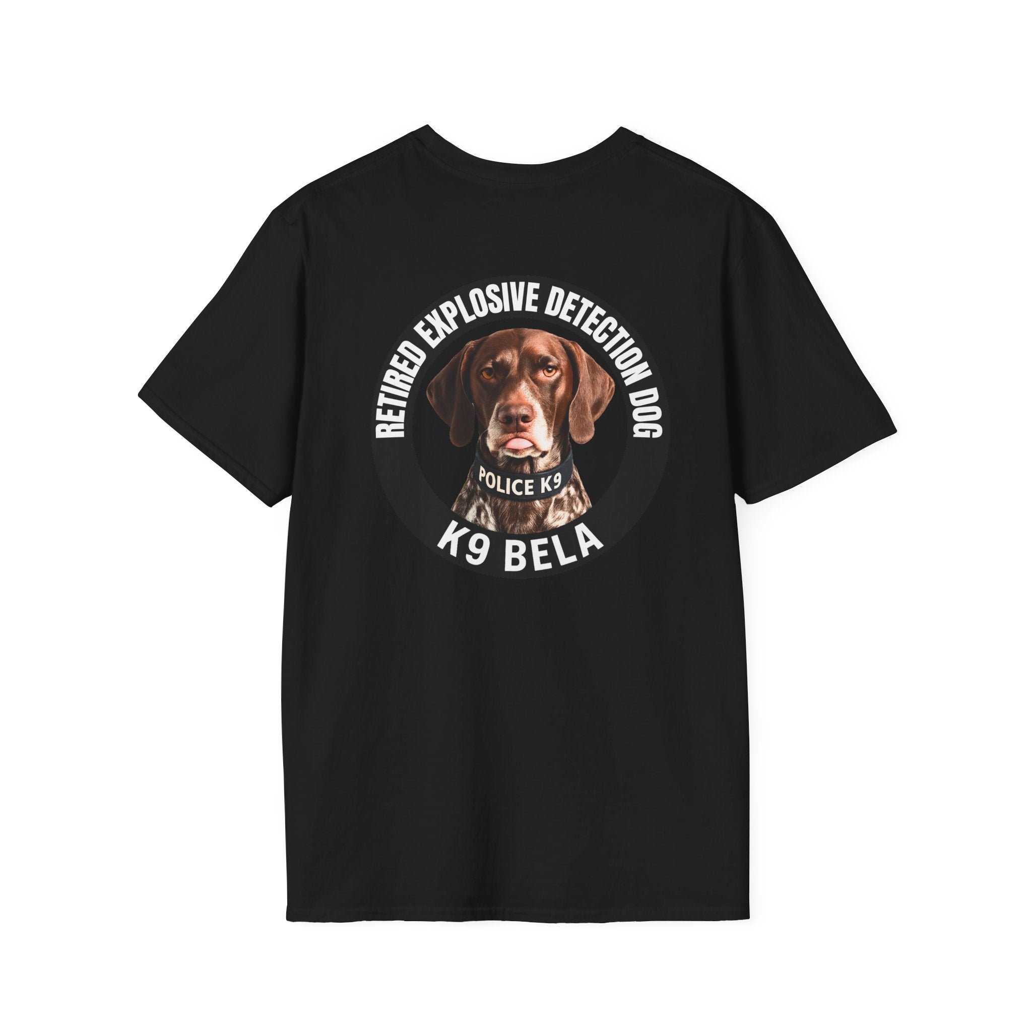 Retired K9 Bela T-Shirt – No Pet Policy™ | Wear the Change!