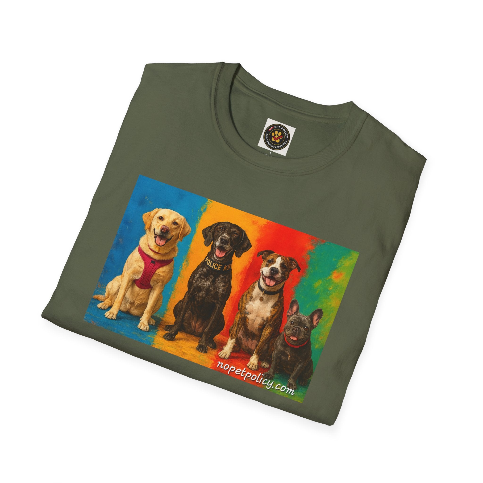 K9 Bela "The Gang" T-Shirt – No Pet Policy™ | Wear the Change!