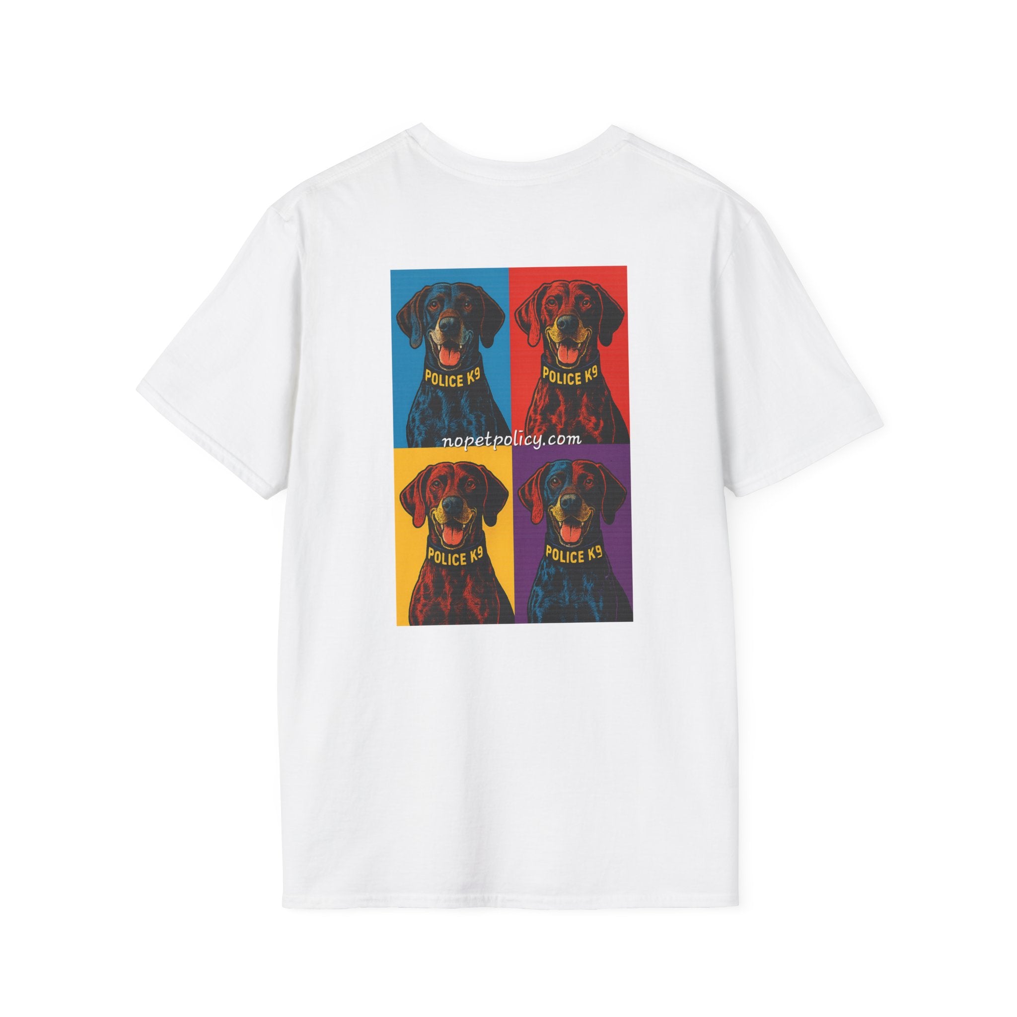 K9 Bela "Pop Art" T-Shirt – No Pet Policy™ | Wear the Change!