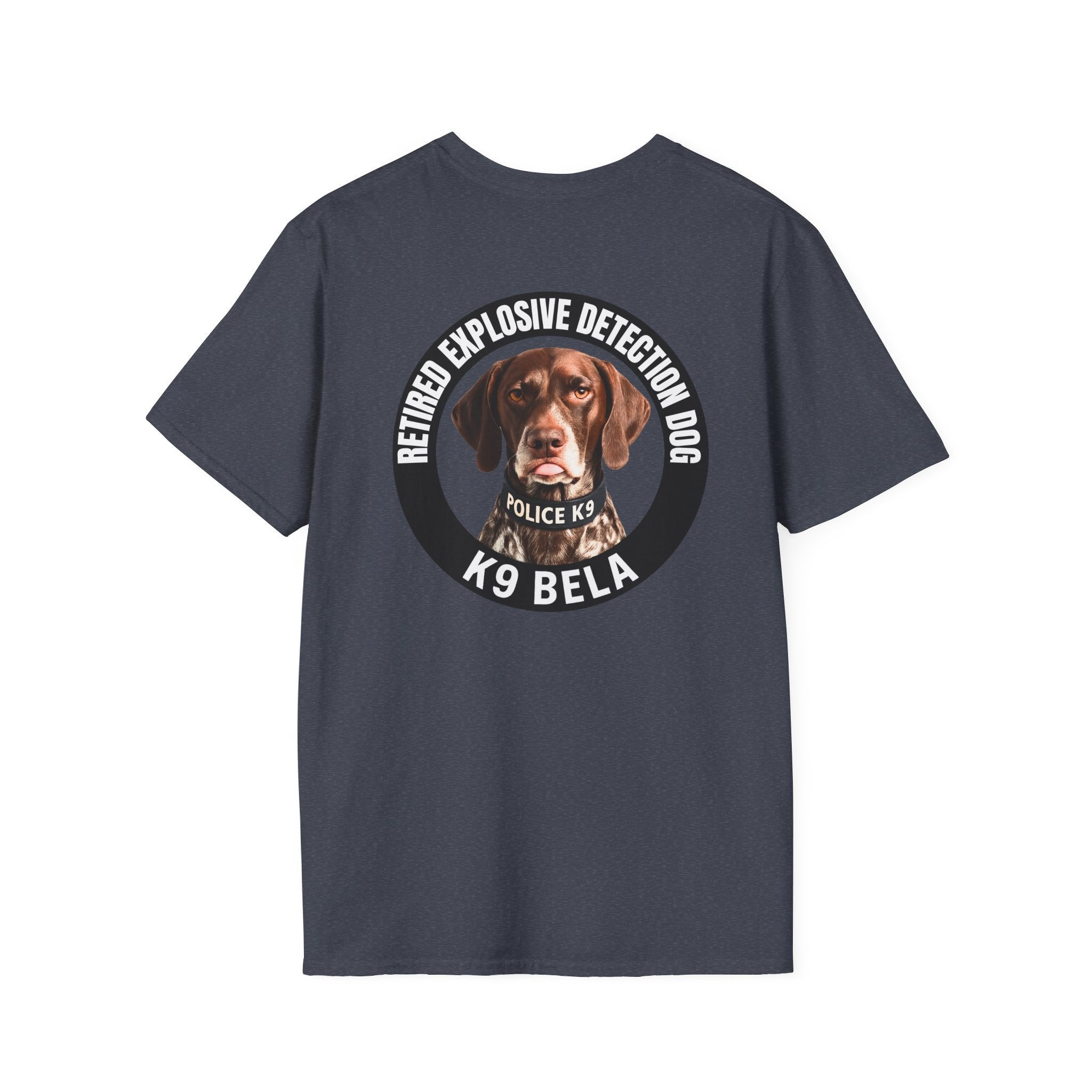 Retired K9 Bela T-Shirt – No Pet Policy™ | Wear the Change!