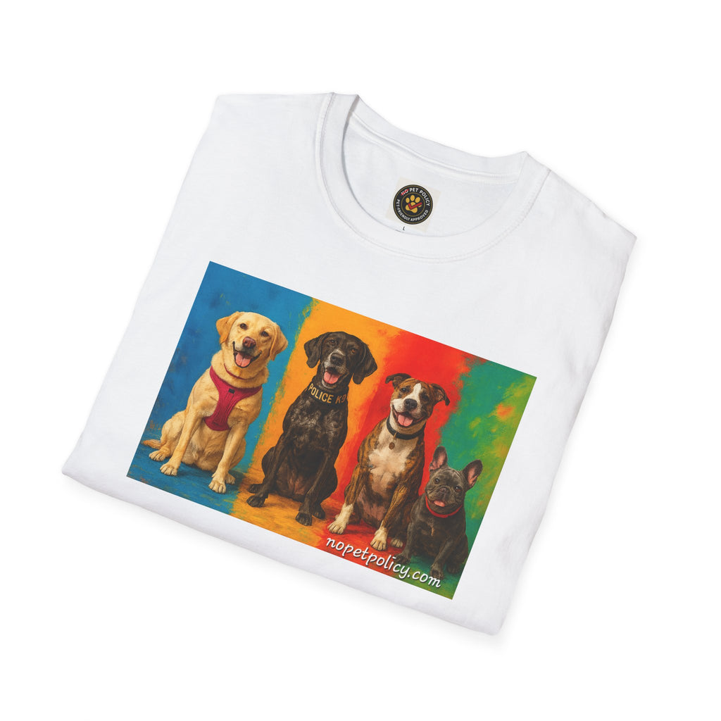 K9 Bela "The Gang" T-Shirt – No Pet Policy™ | Wear the Change!