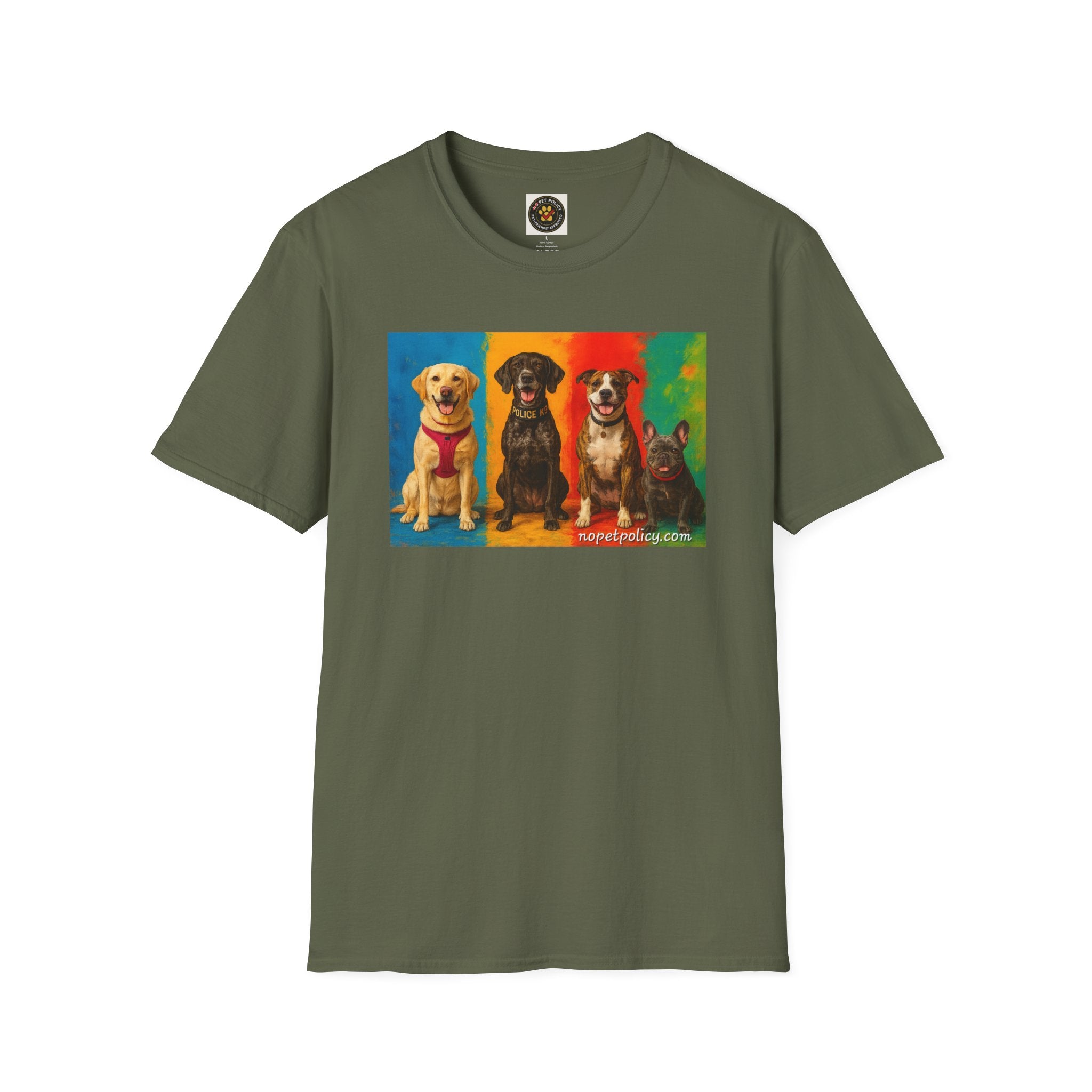 K9 Bela "The Gang" T-Shirt – No Pet Policy™ | Wear the Change!