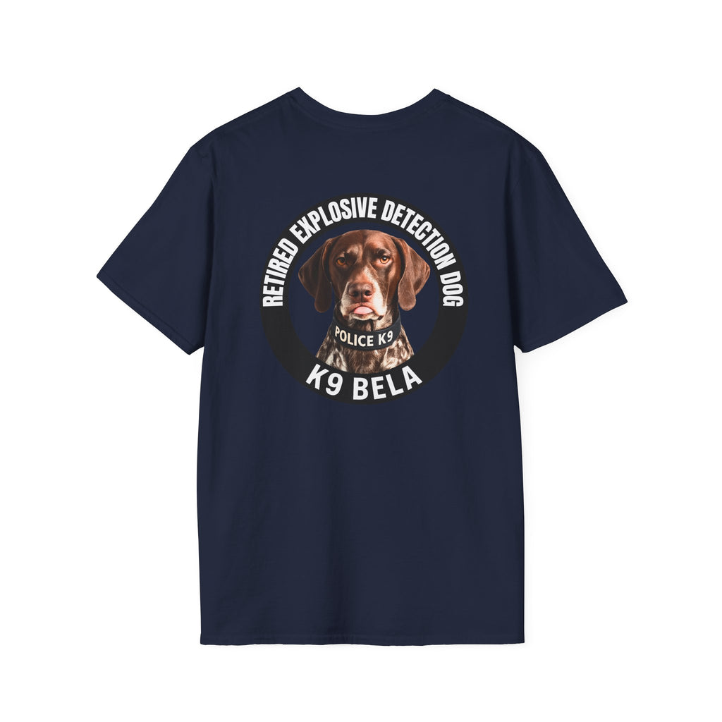 Retired K9 Bela T-Shirt – No Pet Policy™ | Wear the Change!