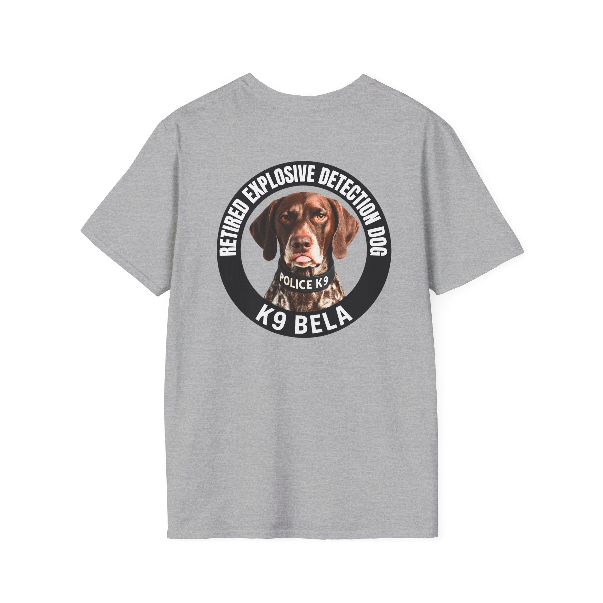Retired K9 Bela T-Shirt – No Pet Policy™ | Wear the Change!