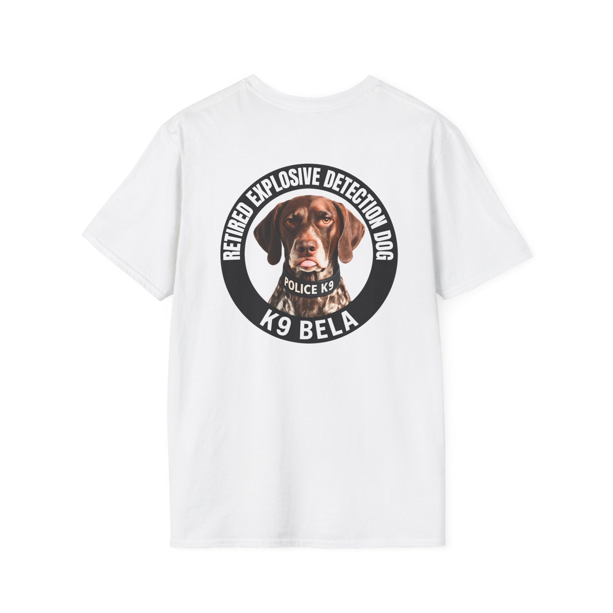 Retired K9 Bela T-Shirt – No Pet Policy™ | Wear the Change!