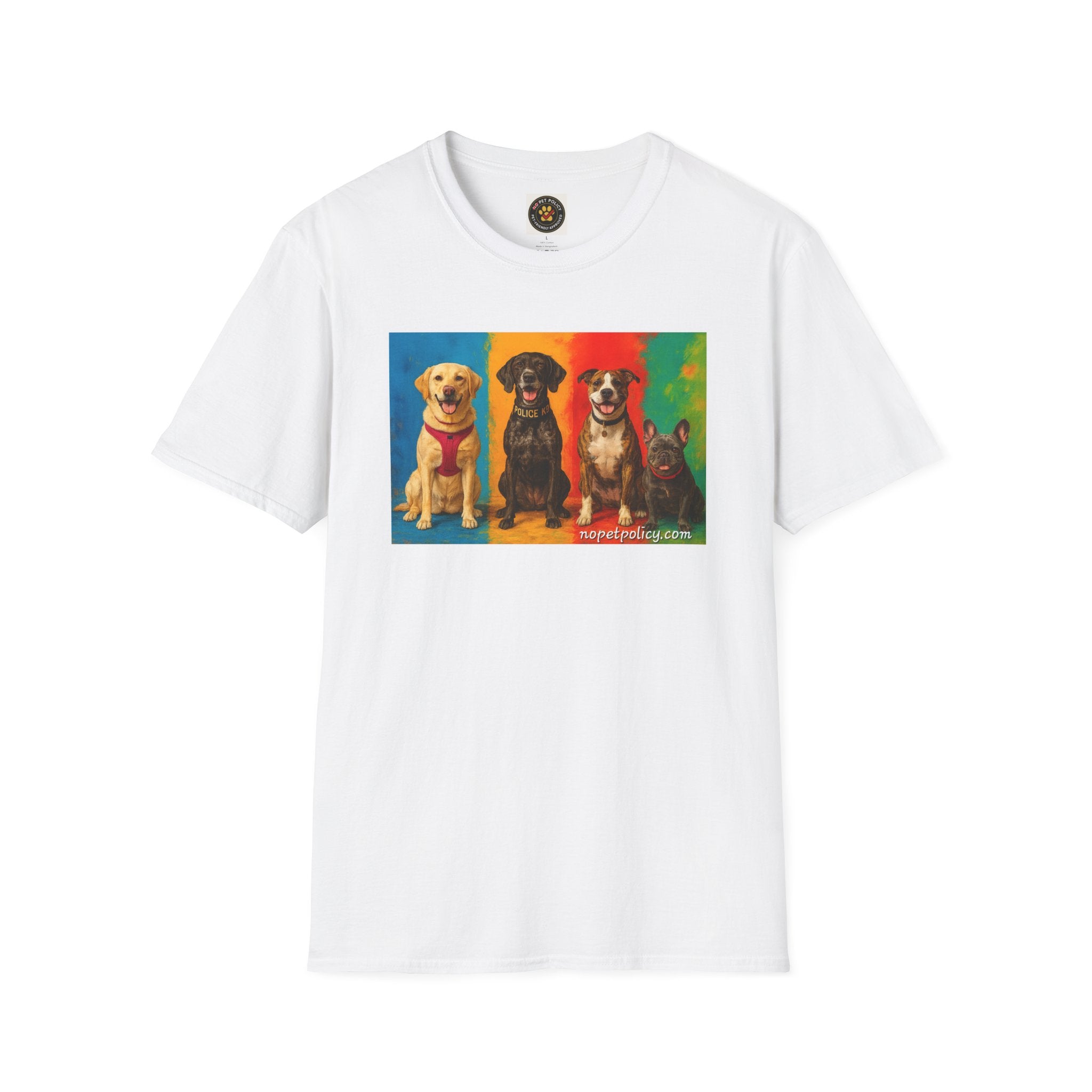 K9 Bela "The Gang" T-Shirt – No Pet Policy™ | Wear the Change!