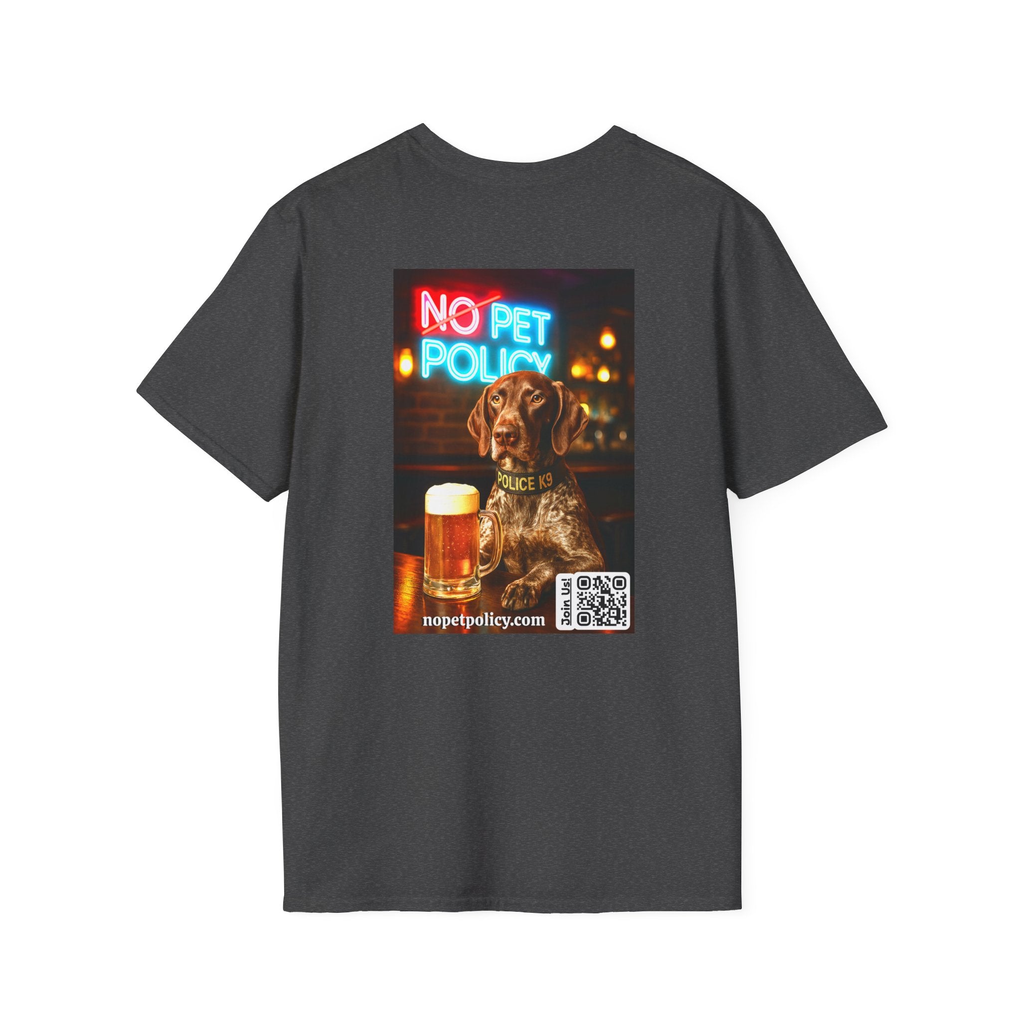 Retired K9 Bela "Off Duty" Tee – No Pet Policy™ | Wear the Change!