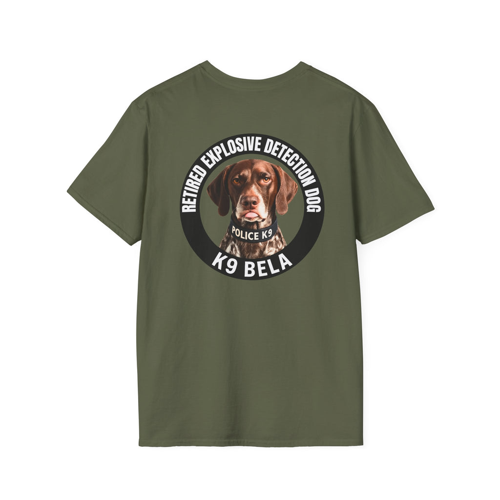 Retired K9 Bela T-Shirt – No Pet Policy™ | Wear the Change!