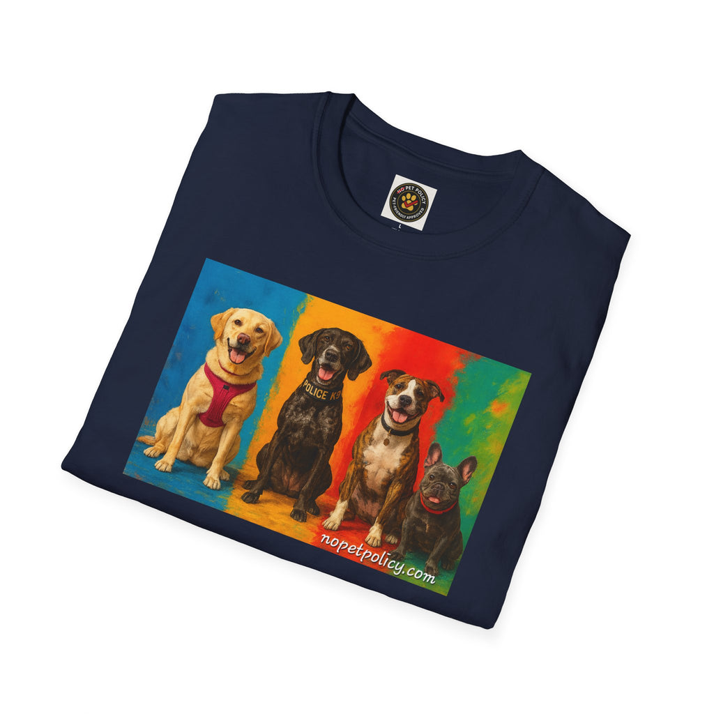 K9 Bela "The Gang" T-Shirt – No Pet Policy™ | Wear the Change!