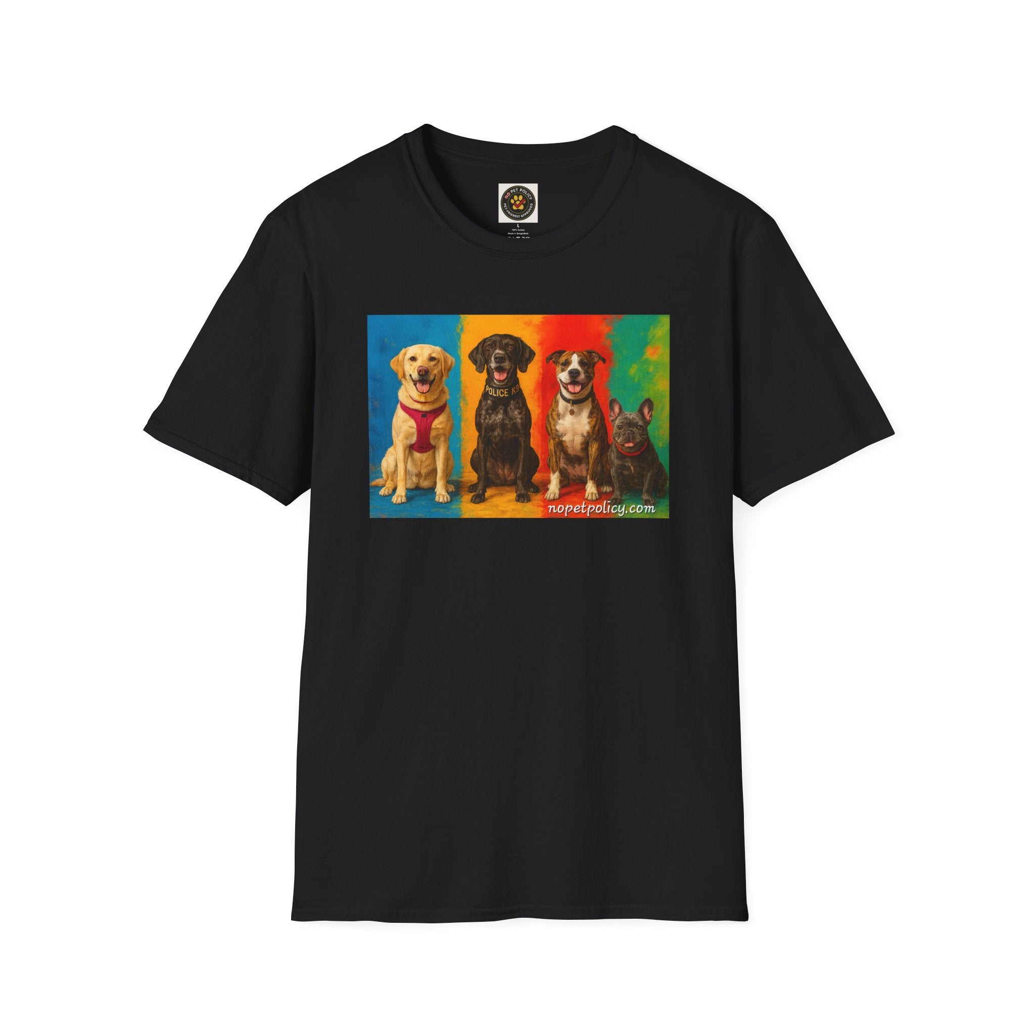 K9 Bela "The Gang" T-Shirt – No Pet Policy™ | Wear the Change!