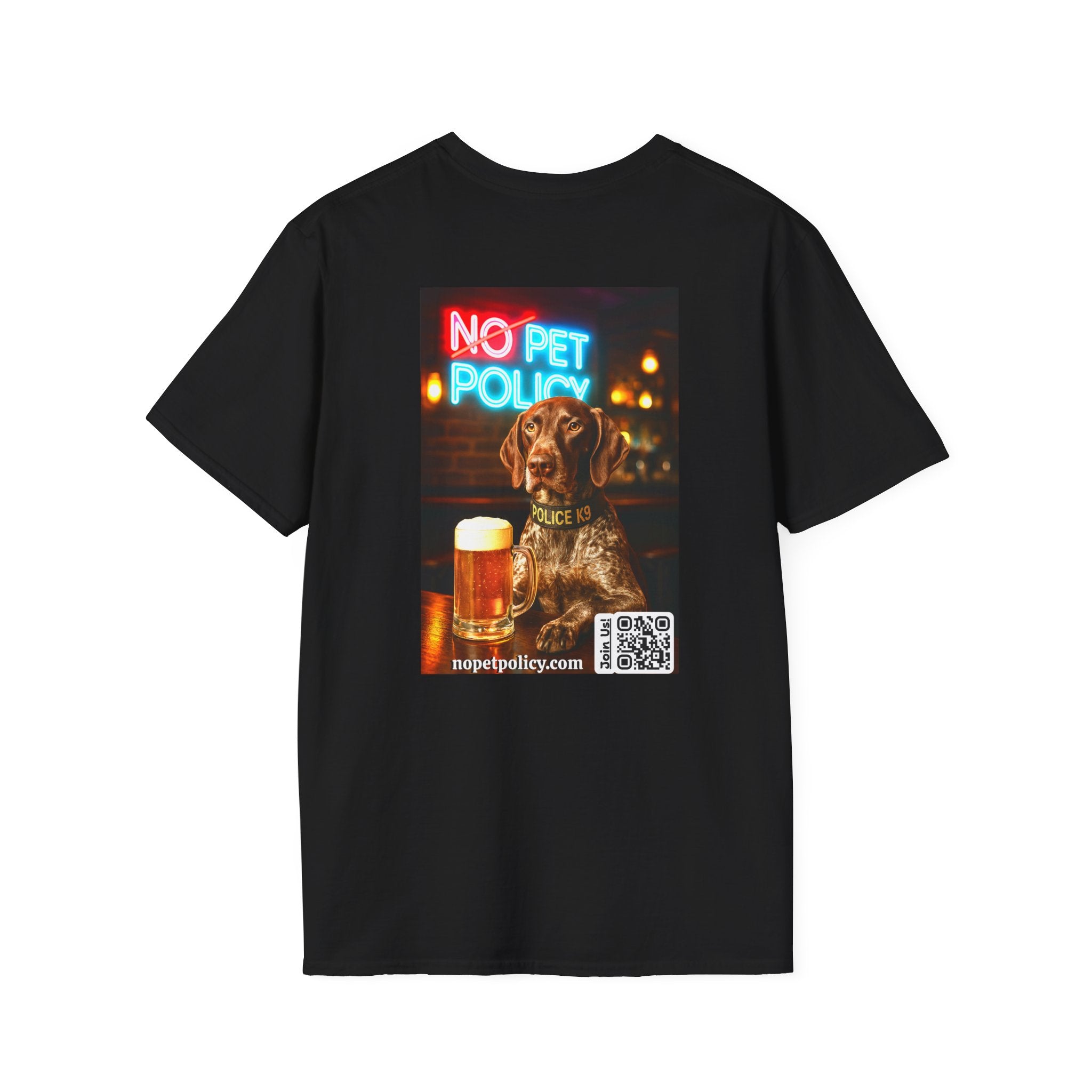 Retired K9 Bela "Off Duty" Tee – No Pet Policy™ | Wear the Change!