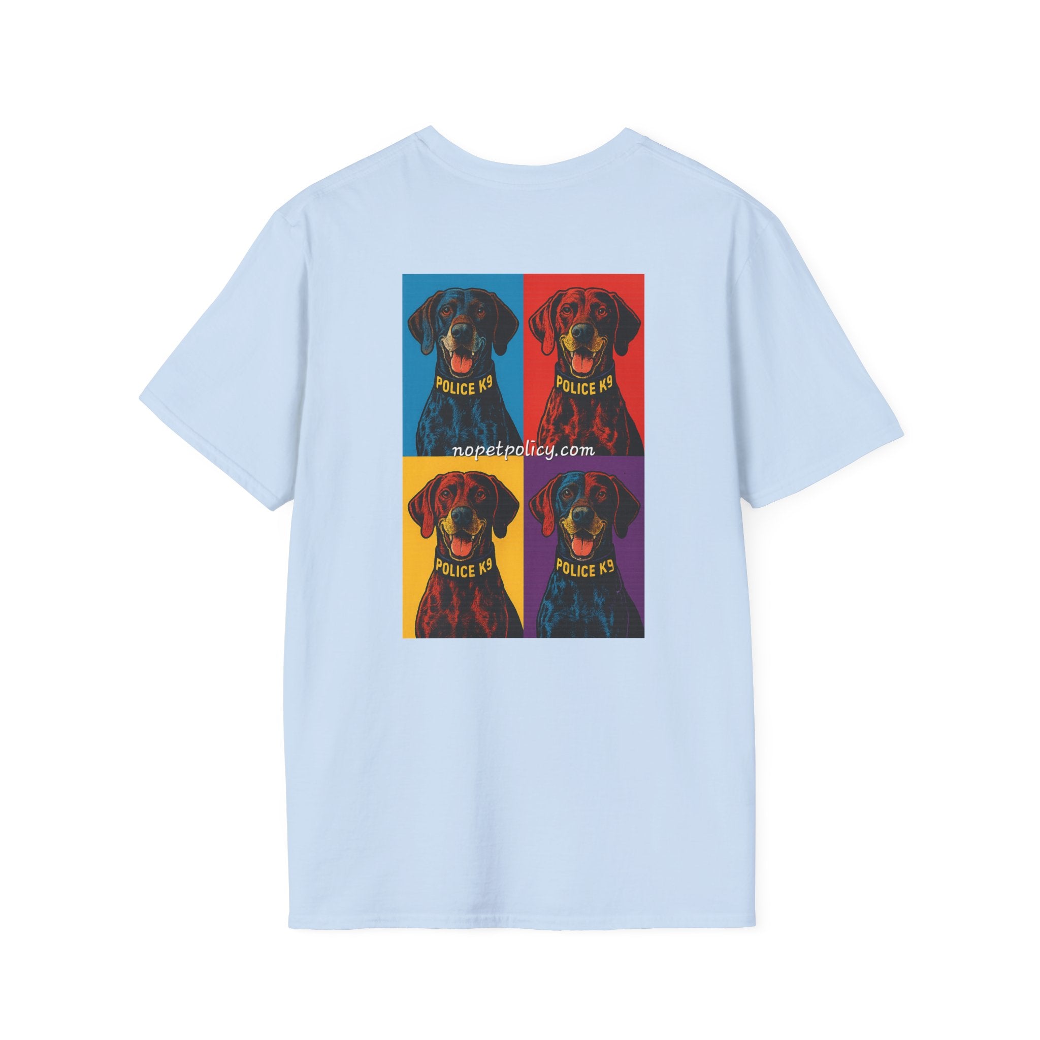 K9 Bela "Pop Art" T-Shirt – No Pet Policy™ | Wear the Change!