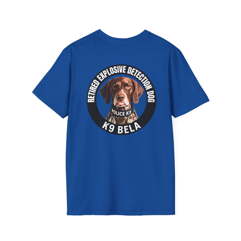 Retired K9 Bela T-Shirt – No Pet Policy™ | Wear the Change!