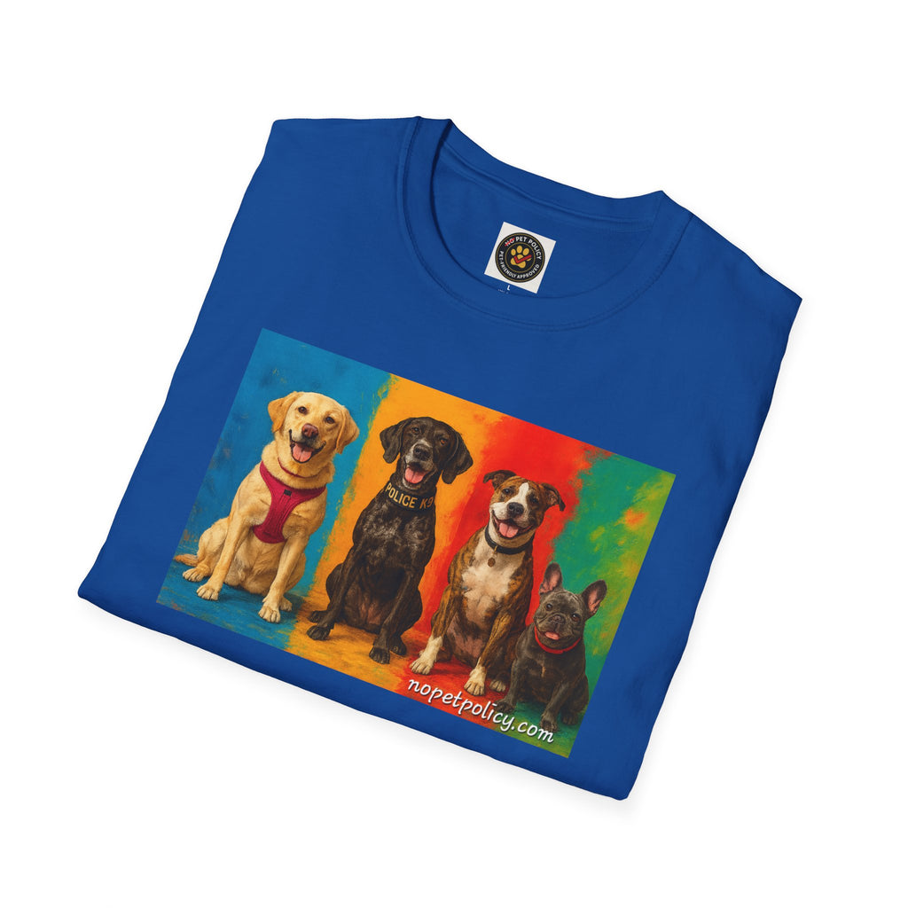 K9 Bela "The Gang" T-Shirt – No Pet Policy™ | Wear the Change!