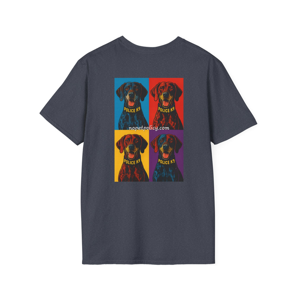 K9 Bela "Pop Art" T-Shirt – No Pet Policy™ | Wear the Change!