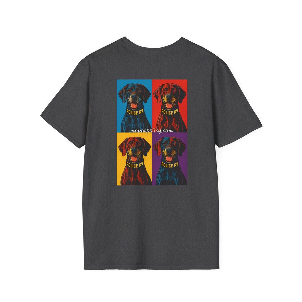 K9 Bela "Pop Art" T-Shirt – No Pet Policy™ | Wear the Change!