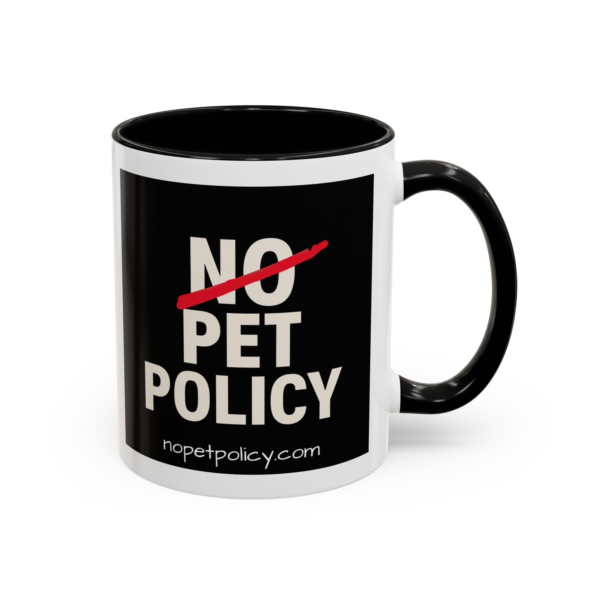 No Pet Policy Accent Coffee Mug — Black Interior 11/15oz